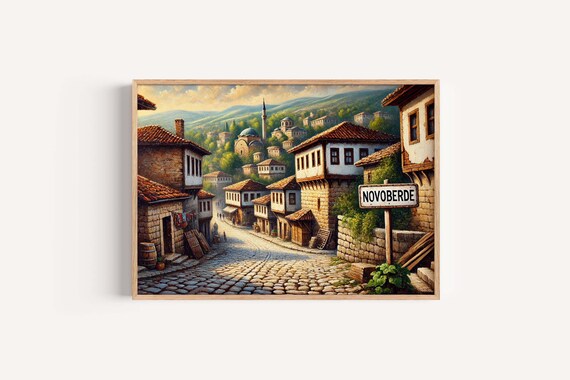 Novoberde Kosovo Old Town Street Oil Painting Wall Poster Artwork
