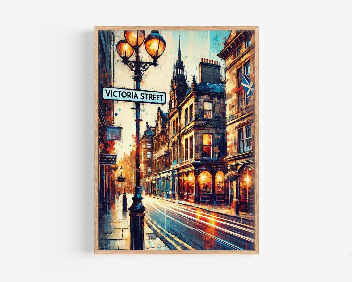Victoria St Edinburgh Travel Poster, Scotland Gift