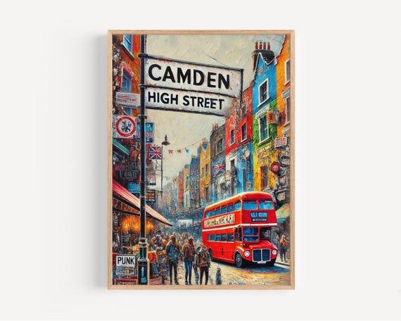 Camden High Street London Travel Poster