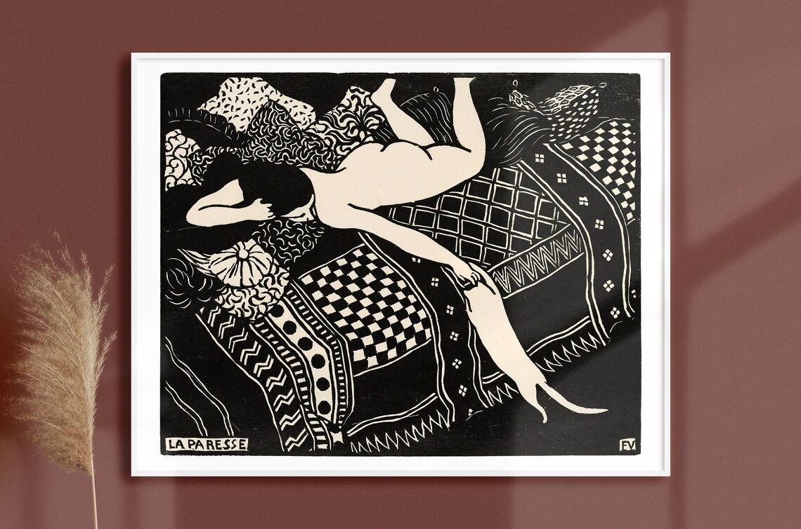 Felix Vallotton Nude Woman With Cat Woodblock Art Print - Image 3