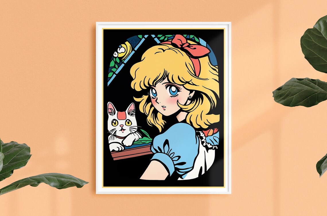Alice In Wonderland Retro Anime Vintage Manga Poster