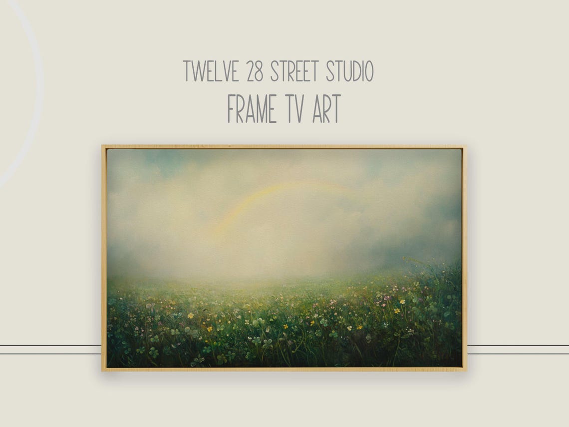 St Patricks Day Shamrock Meadow Wildflowers Misty Clover Field Poster