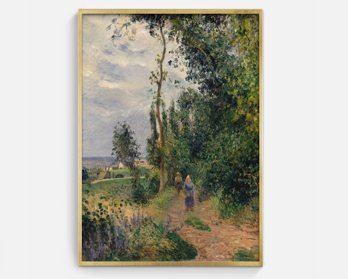 Woodland Path To Village Impressionist Landscape Painting Poster