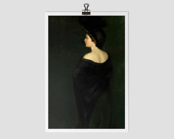 Alice In Black Gothic Portrait Painting Art Print