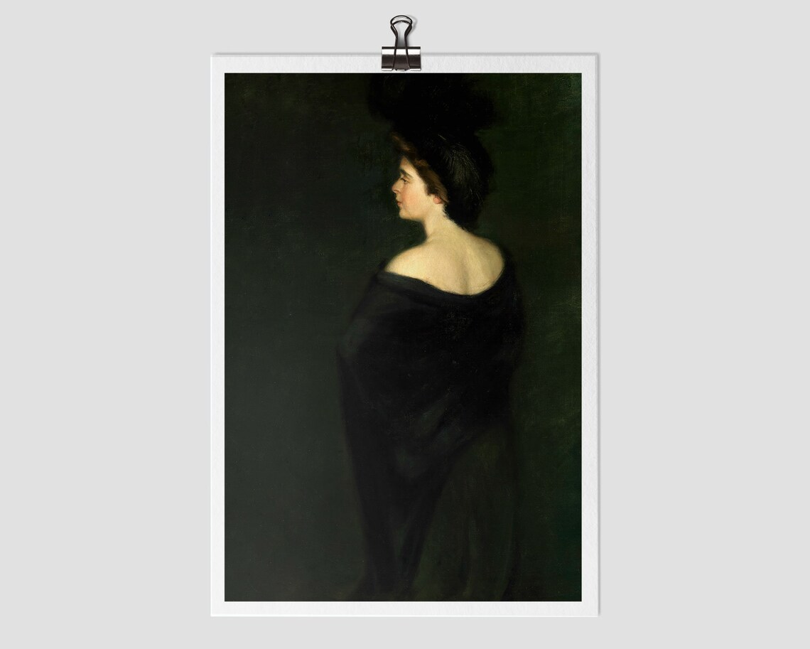 Alice In Black Gothic Portrait Painting Art Print