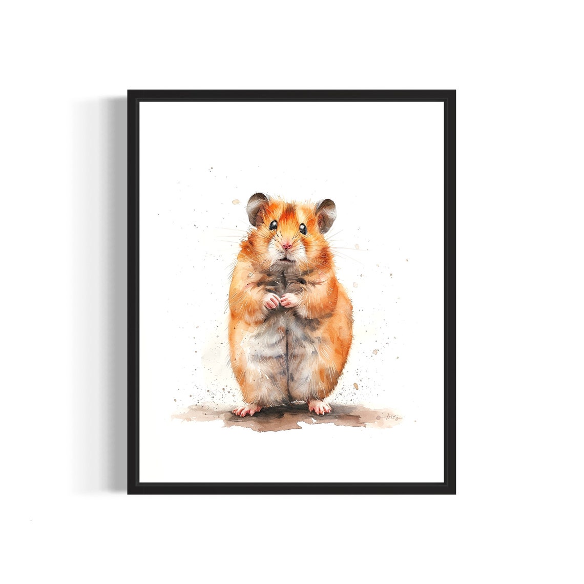 Charming Tiny Golden Hamster With Round Cheeks Watercolor Poster