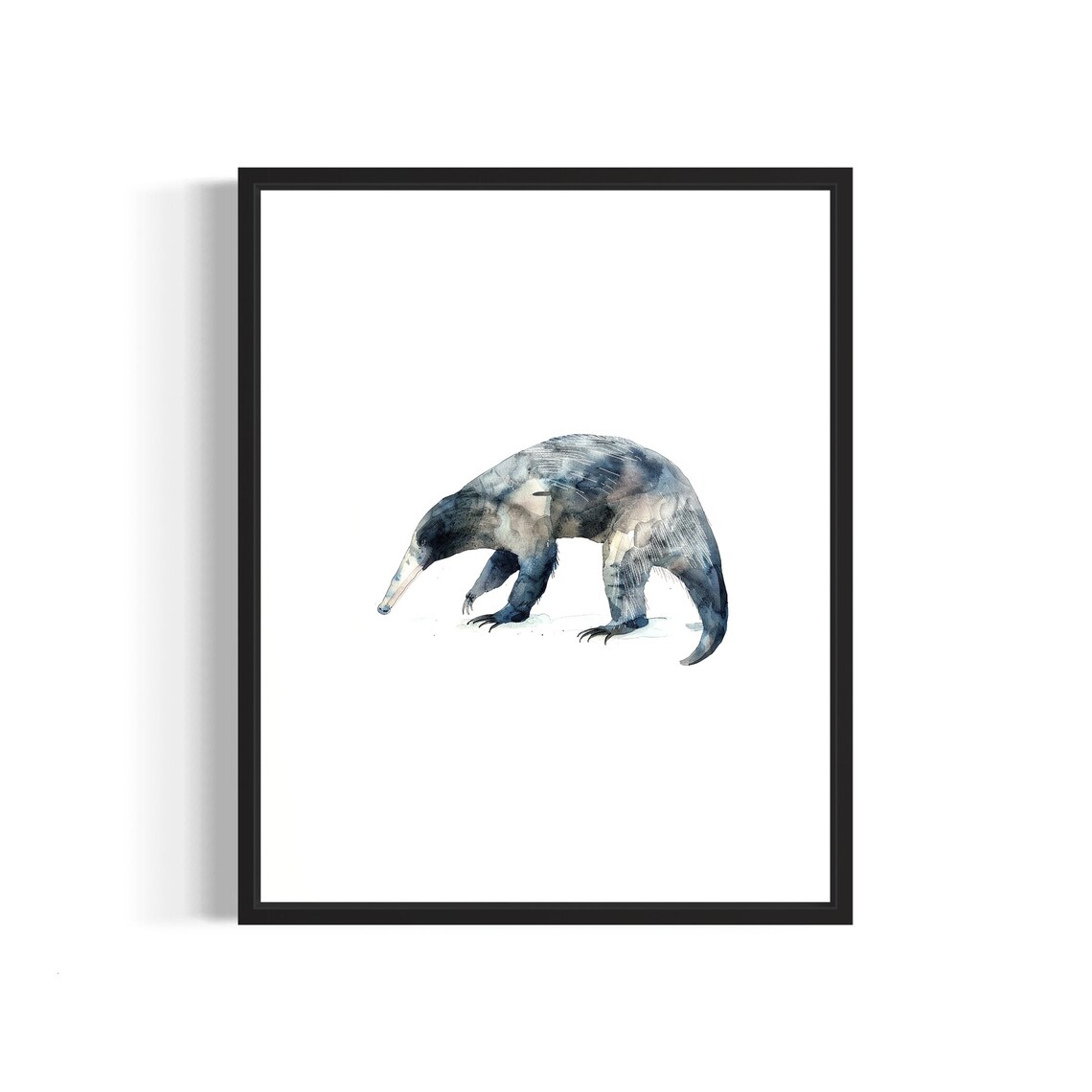 Giant Anteater Ambling Forward Watercolor Animal Painting Poster