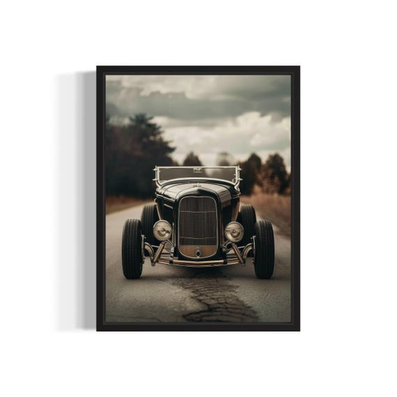 Classic Roadster Poster Art Print Vintage Gothic Wall Painting Decor Photo
