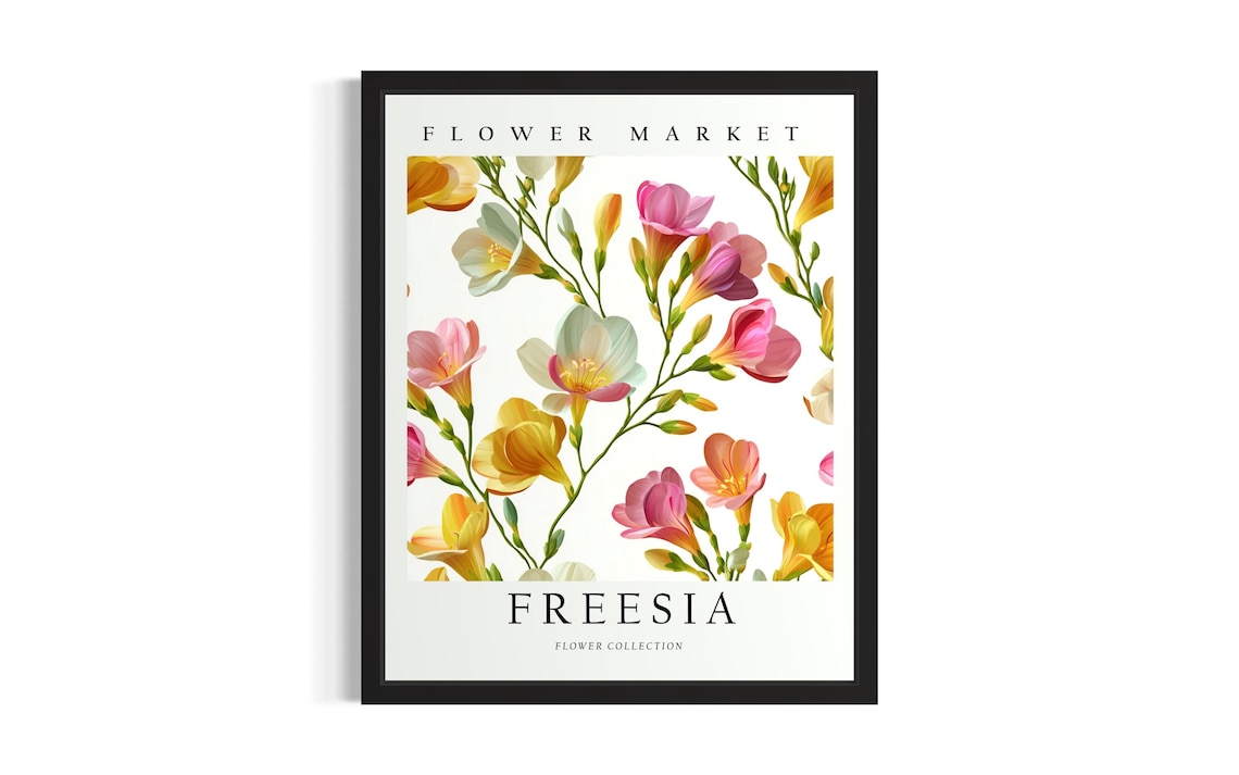 Flower Market Freesia Bloom Art 3D Paper Flower Collection Poster