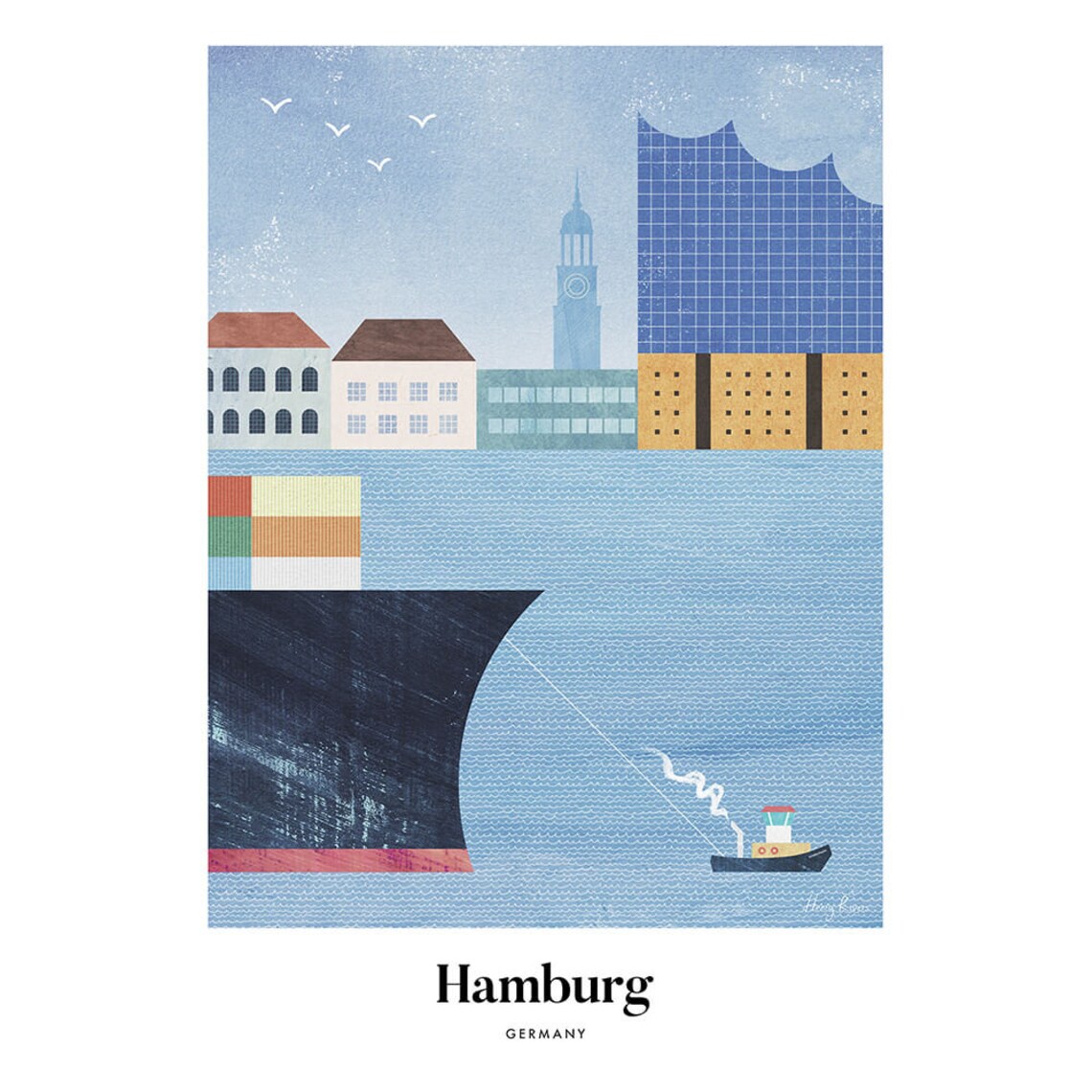 Hamburg by Henry Rivers Vintage Travel Poster - Image 3