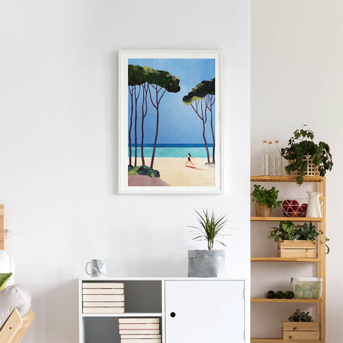 Yoga Girl by Henry Rivers, Beach Yoga Poster - Image 4