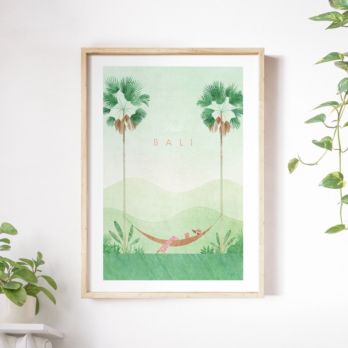 Bali Vintage Travel Poster, Minimalist Wall Art