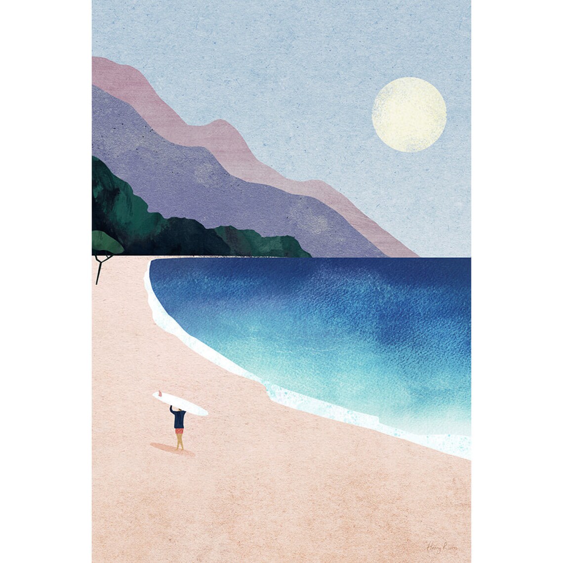 Surf Beach II by Henry Rivers, Summer Travel Poster - Image 3