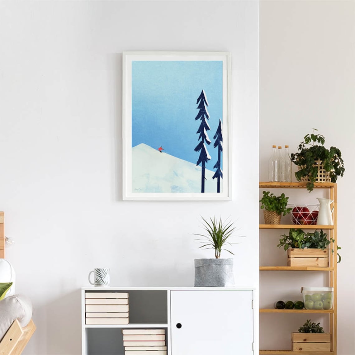 Skier by Henry Rivers, Skiing Off-Piste Art Print - Image 4