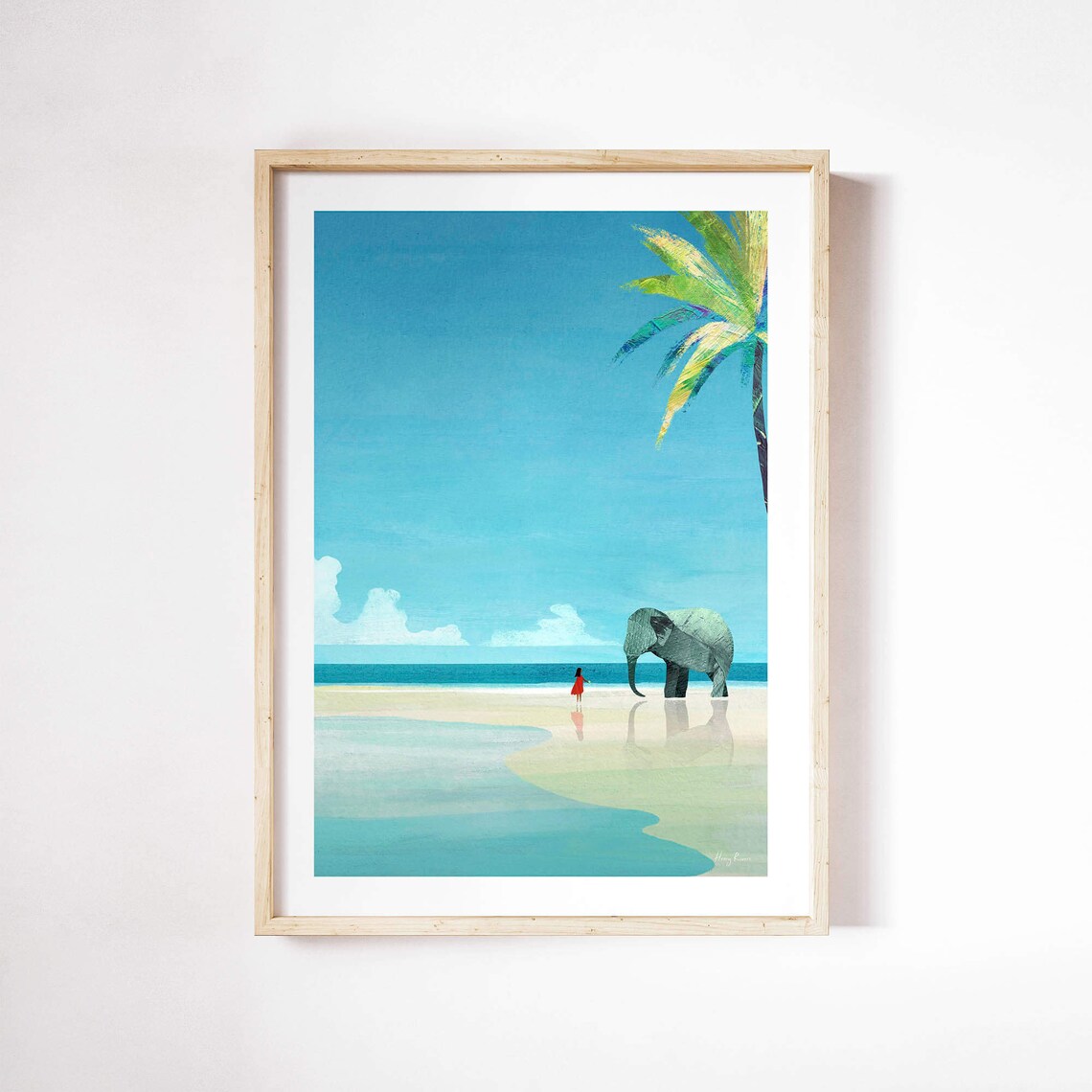 Elephant Beach by Henry Rivers, Beach Scene Art Print