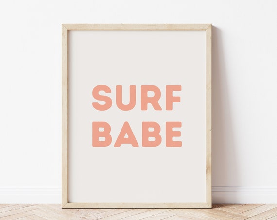 Surf Babe Boho Art Print, Girls Nursery Decor