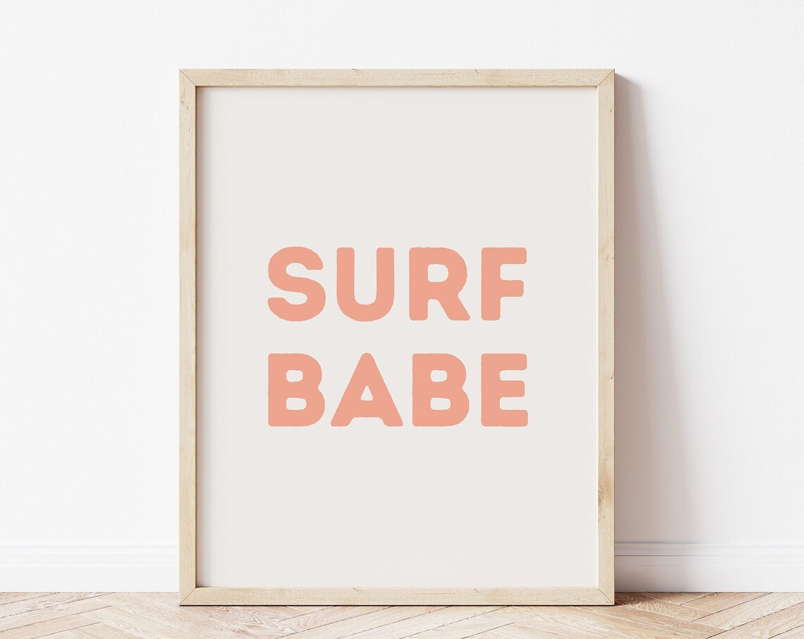 Surf Babe Boho Art Print, Girls Nursery Decor