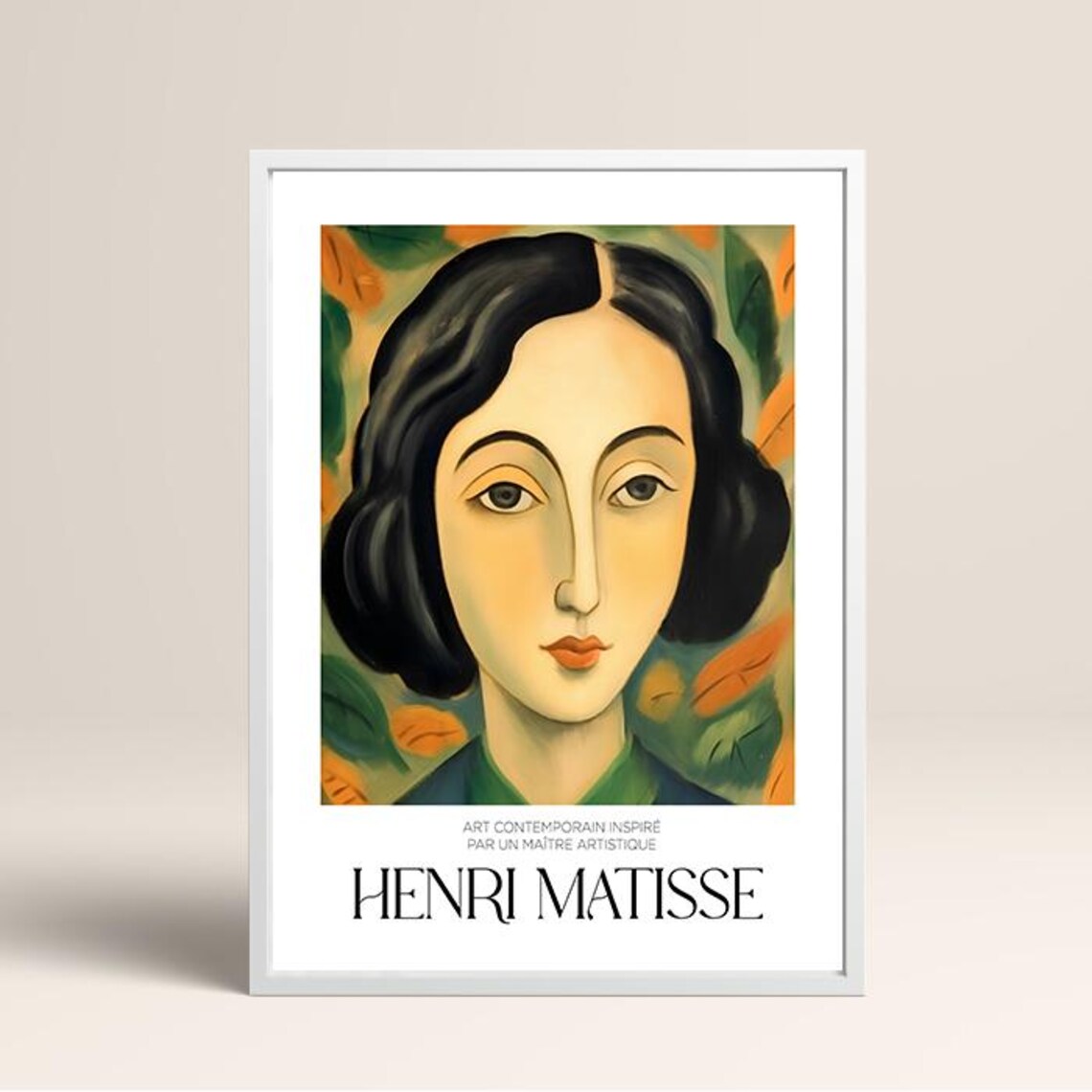 Henri Matisse Style Dark Haired Woman Portrait Classic Art Print - Image 3