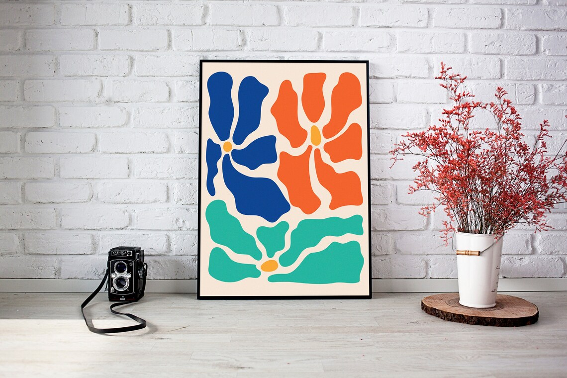 Matisse Colorful Flower Poster, Matisse-Inspired