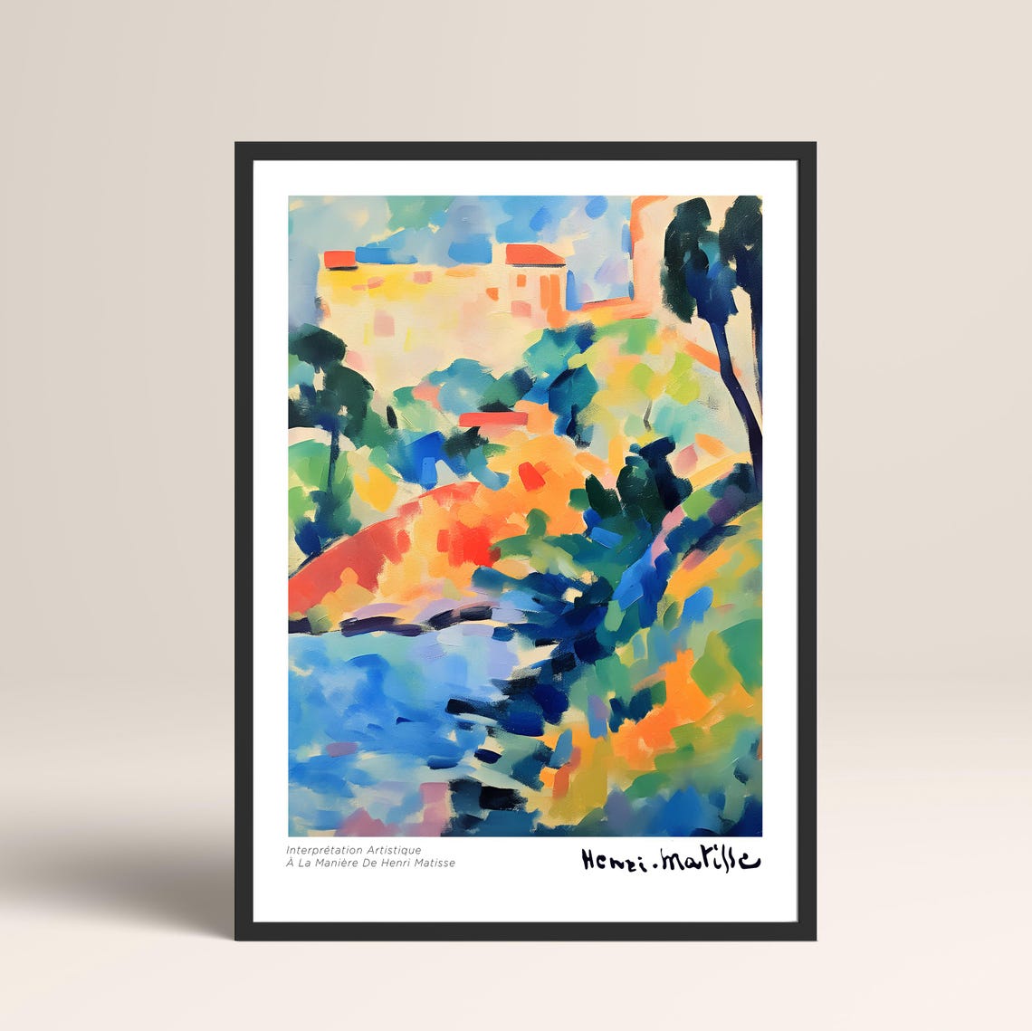 Matisse Style Fauvist Hillside Town Vibrant Landscape Art Poster - Image 3