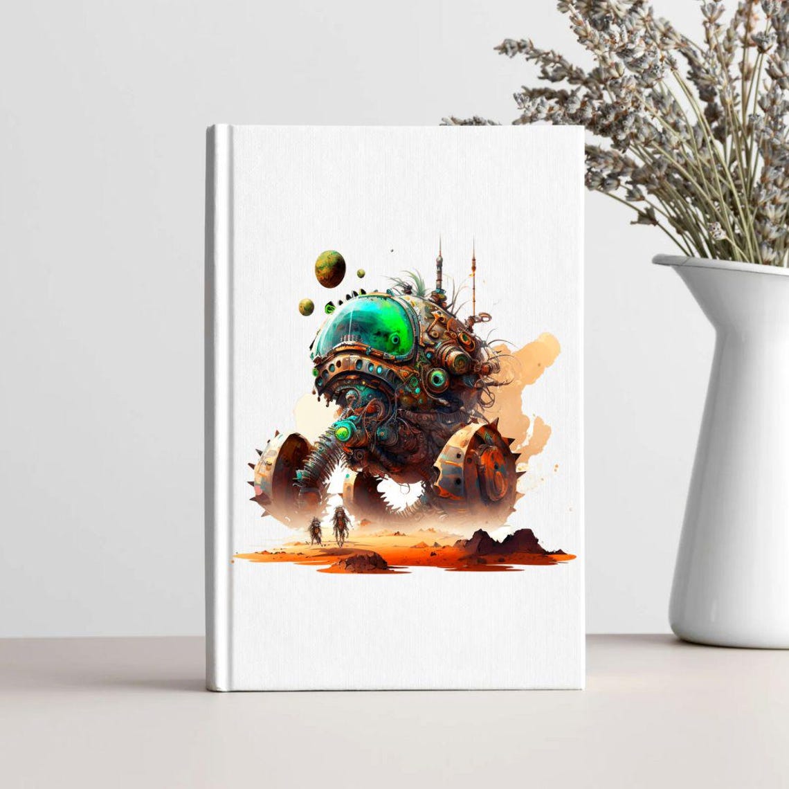 Steampunk Robot Explorer Alien Desert Planet Sci Fi Poster Art - Image 2