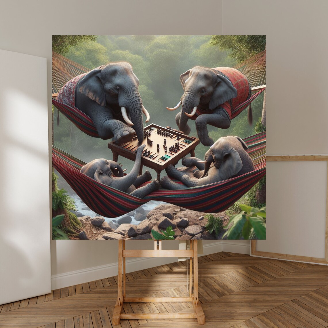 Whimsical Elephants Playing Art For Every Space