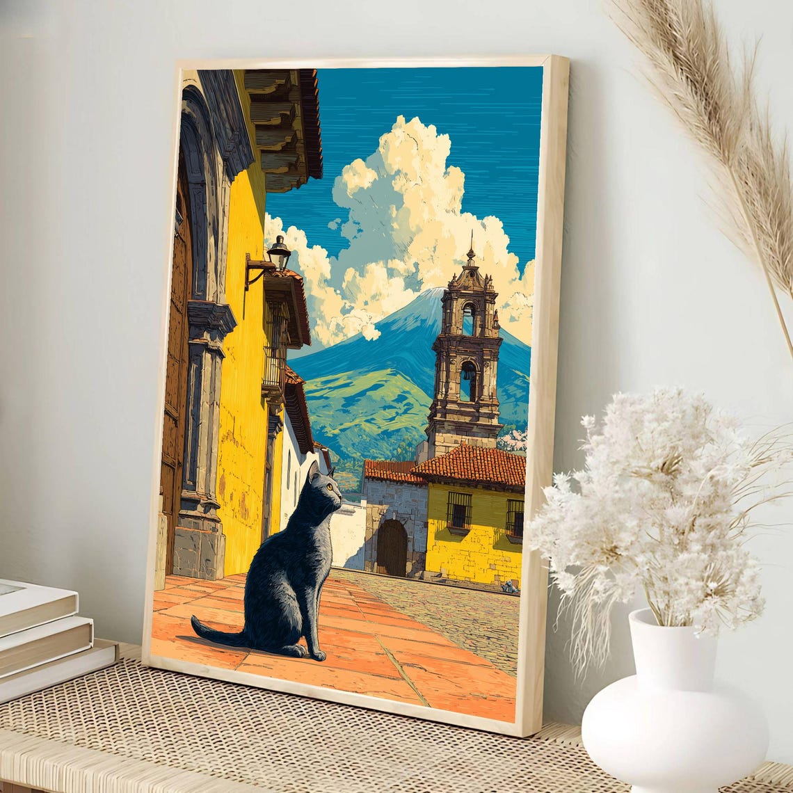 Travel Cat Art Print Wanderlust Whimsical Wall Lover Gift Adventure Decor - Image 3