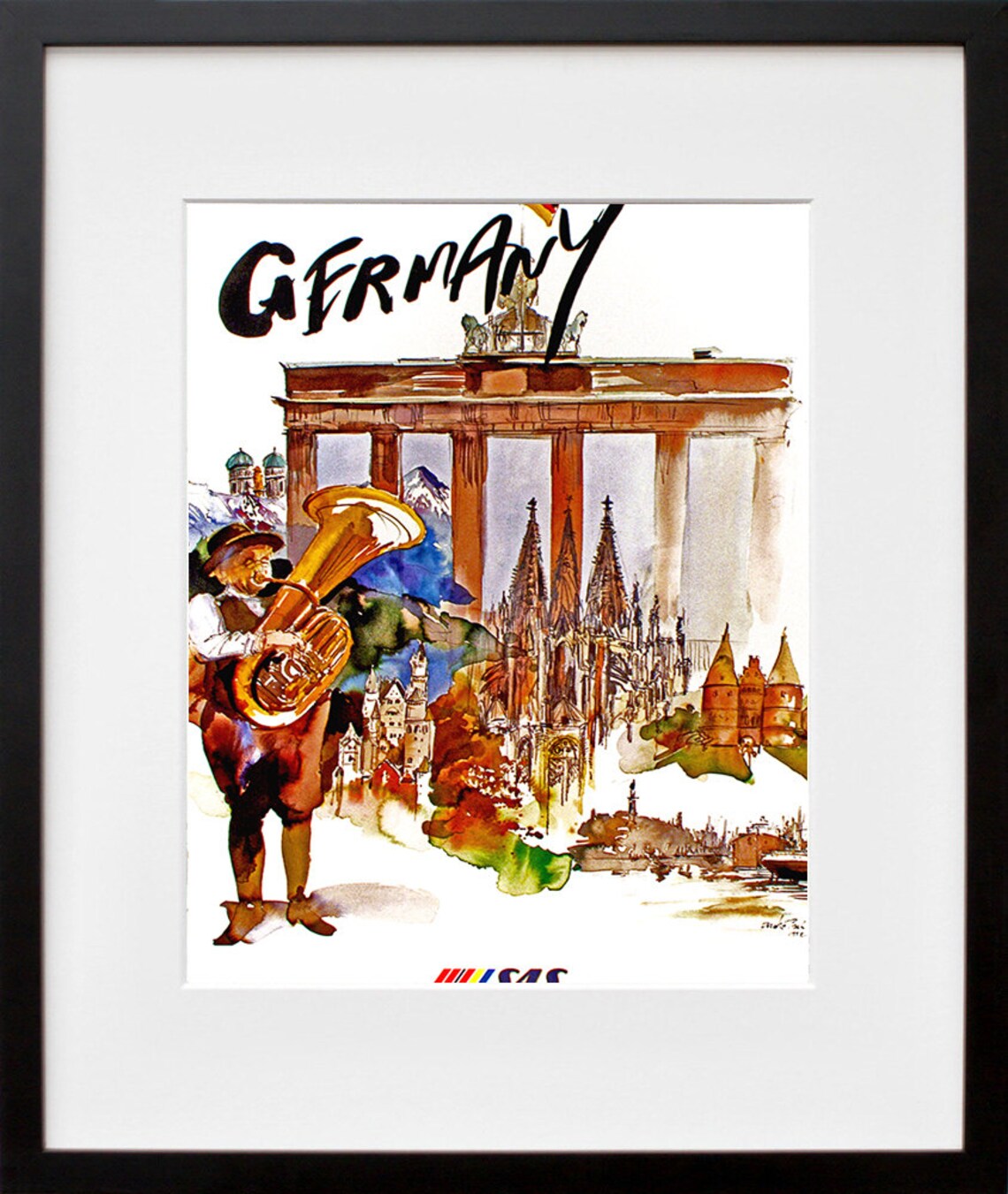 Germany Travel Poster, Airline Print Art - Image 2