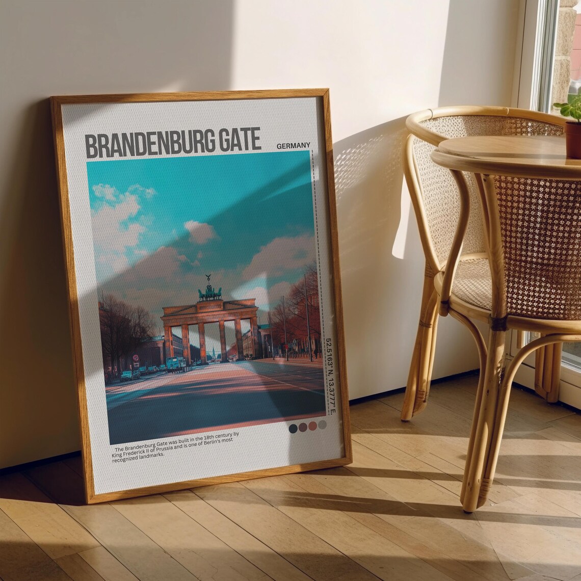Brandenburg Gate Berlin Germany Blue Sky Photography Travel Poster - Image 7