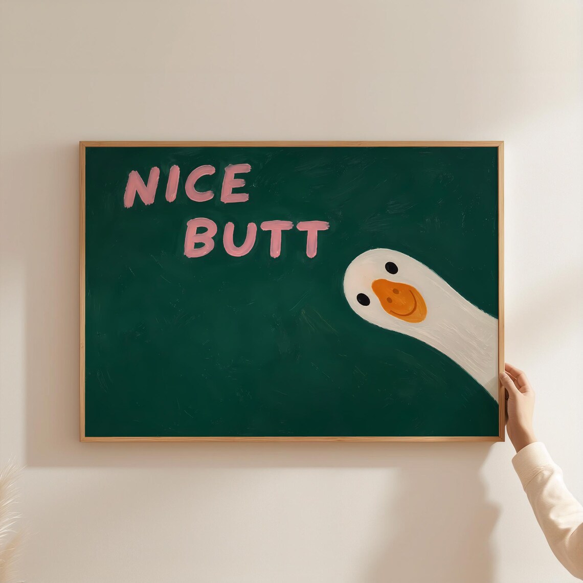 Funny Goose Nice Butt Bathroom Art Print