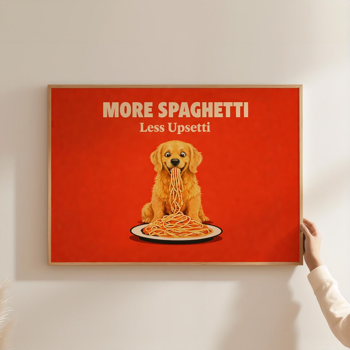 More Spaghetti Less Upsetti Dog Poster, Gift For Lovers
