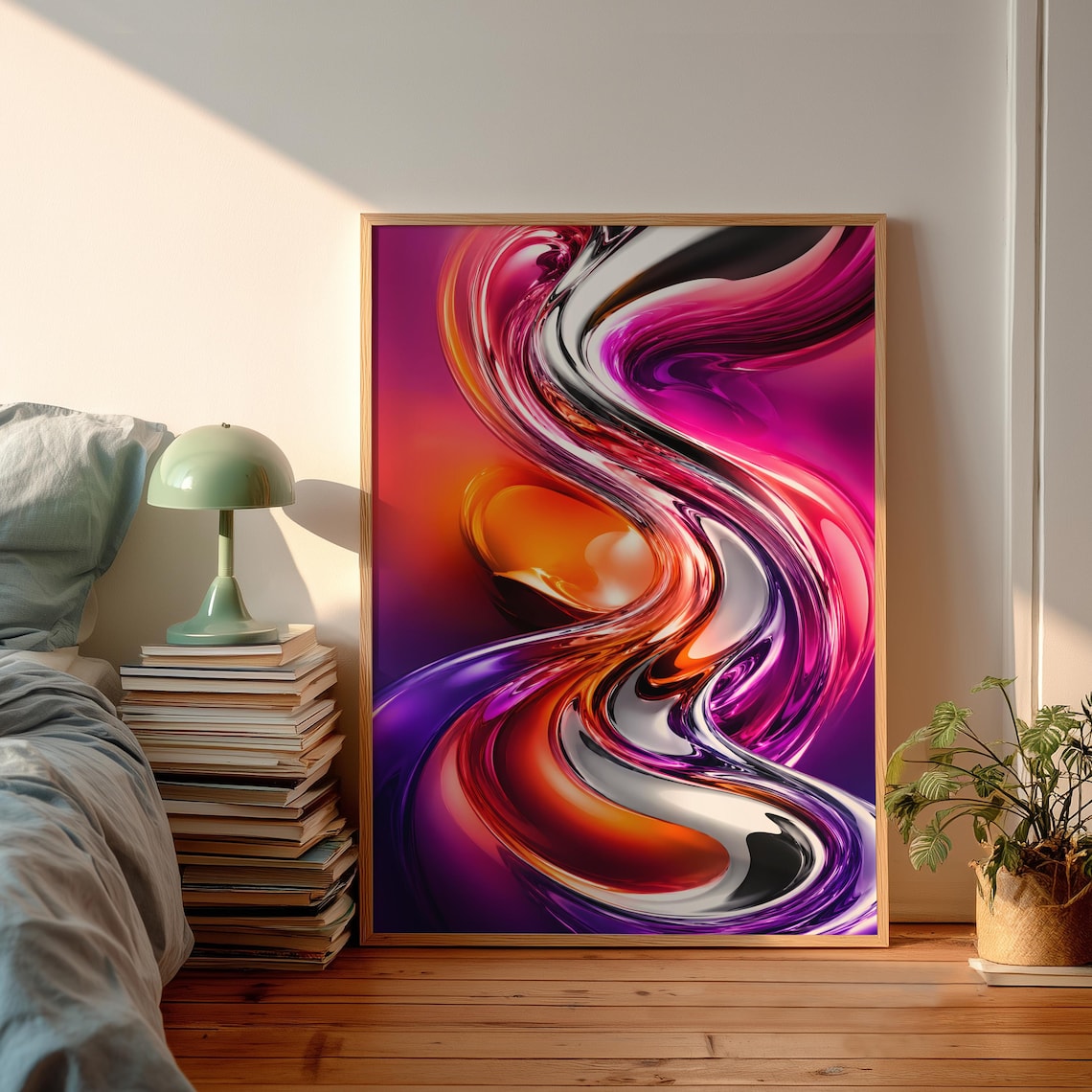 Abstract Liquid Metal, Dopamine Decor Poster