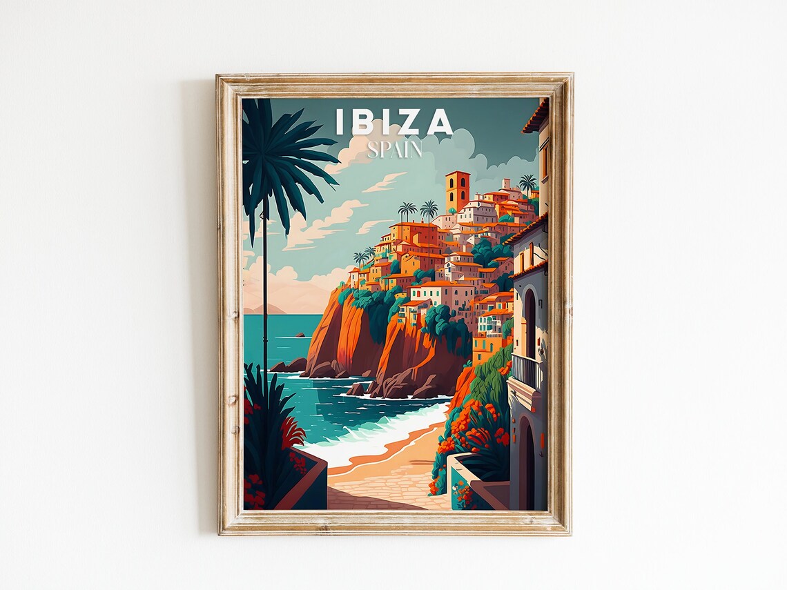 Ibiza Travel Poster, Spain Coastal Landscape - Image 3