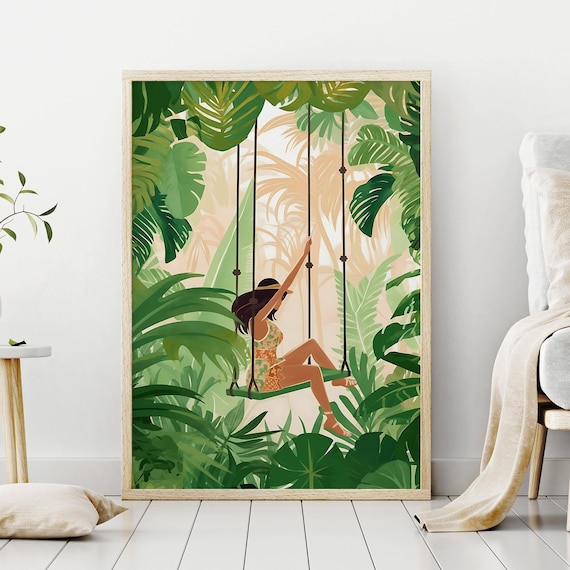 Tropical Botanical Print Jungle Prints Boho Chic Wall Decor Art Print Bedroom Wall Art Living Room Art Print Greenery Prints