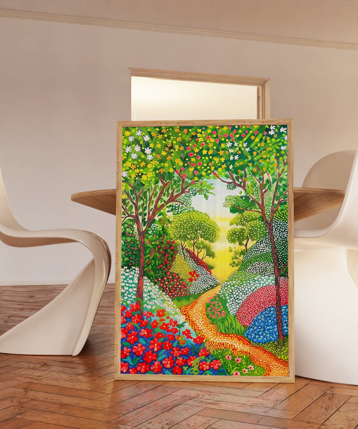 Colorful Forest Path Illustration Art Print - Image 2
