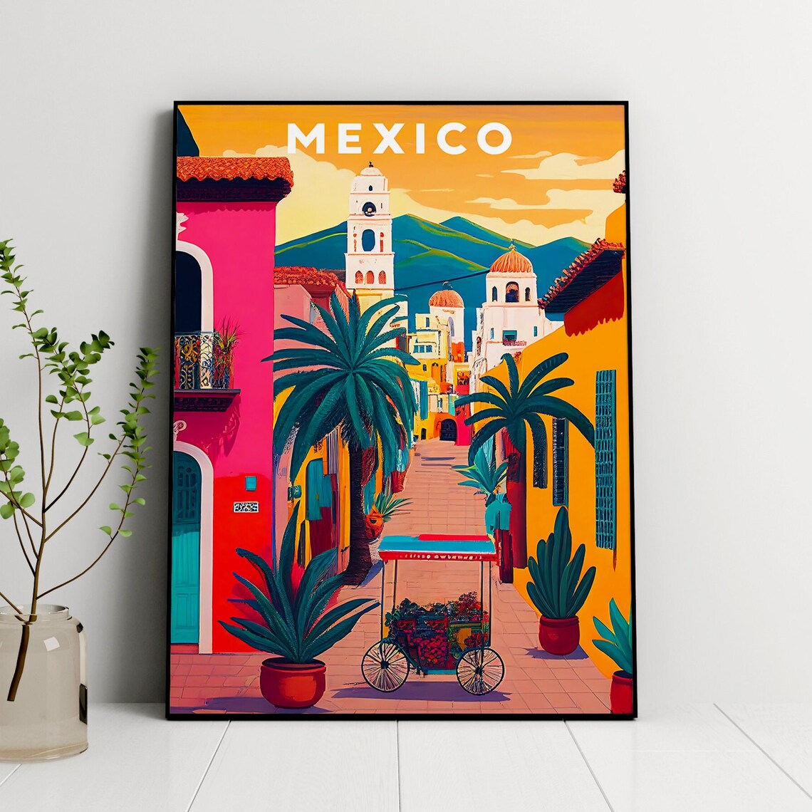 Mexico Illustration Travel Print, Latin America Art - Image 3