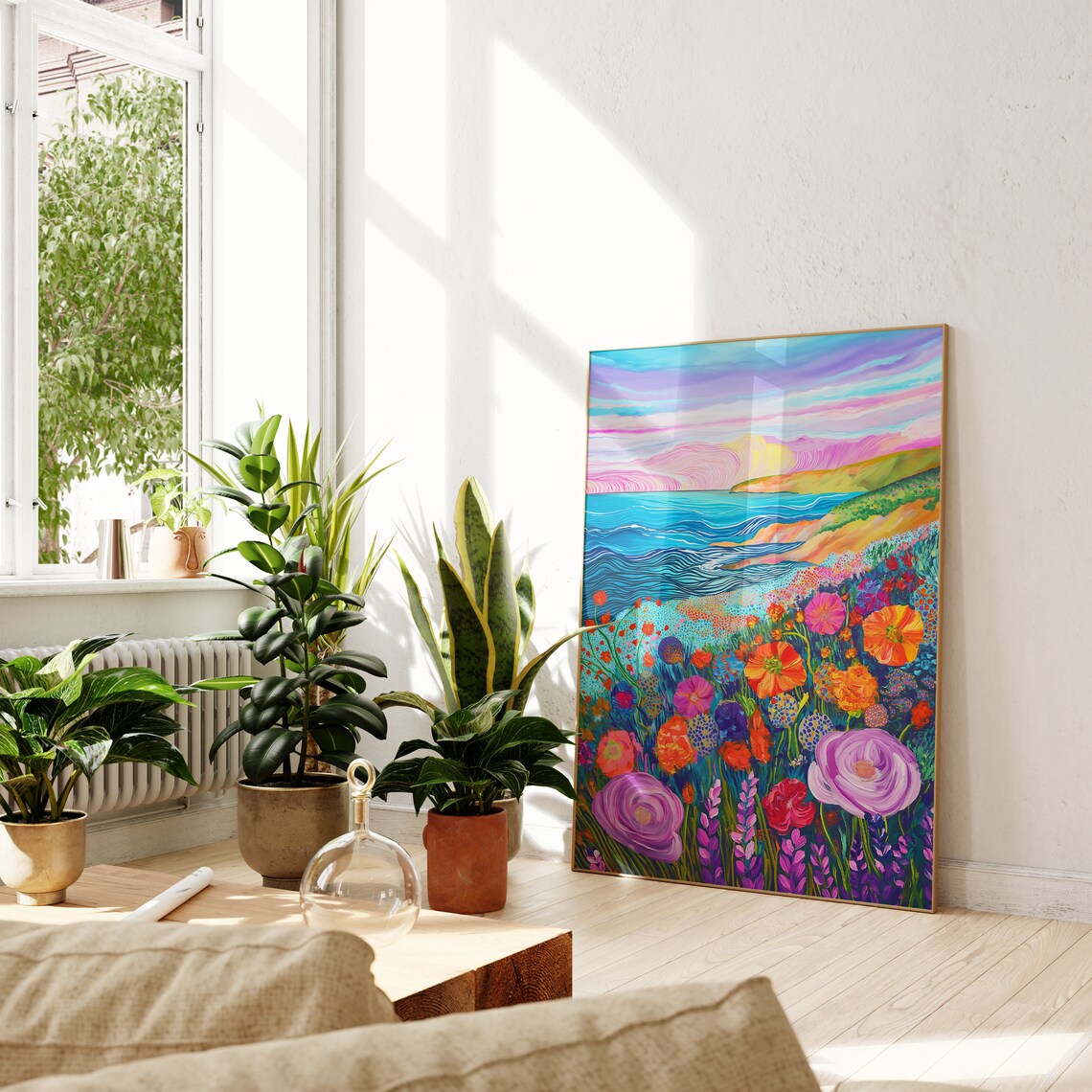Abstract Seascape Illustration, Floral Art Print - Image 2