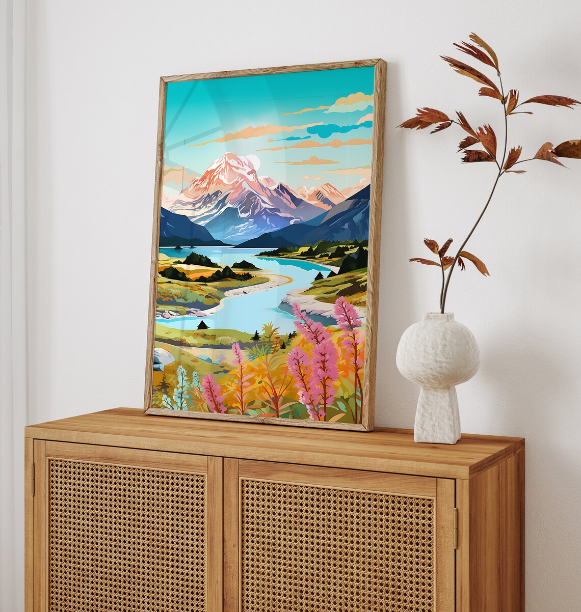 Aoraki Mount Cook Travel Poster, New Zealand - Image 3