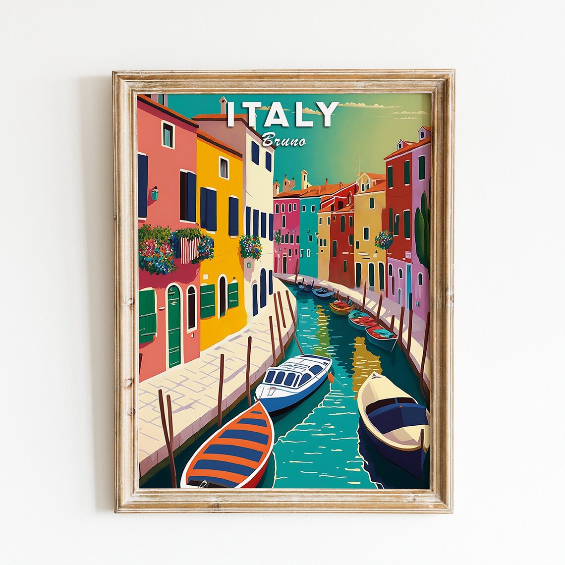 Italy Venice Travel Poster, Bruno Illustration Art Print - Image 2