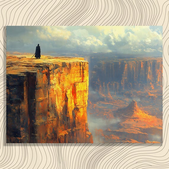 Majestic Canyon Canvas Wall Art Modern Nature Exploration Landscape Painting Print Adventure Decor Gift For Enthusiasts