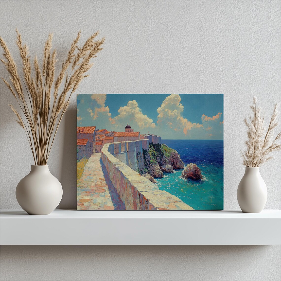 Dubrovnik Croatia Adriatic Sea Old Town Walls Coastal Art Poster
