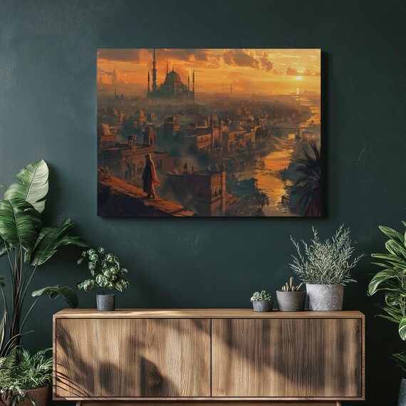 Istanbul Mosque Sunset Golden Bosphorus Old Town River City Art Print