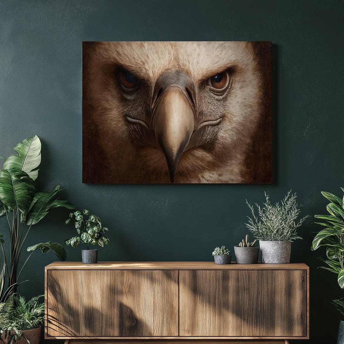 Eagle Face Close Up Fierce Raptor Hyperrealistic Bird Art Print