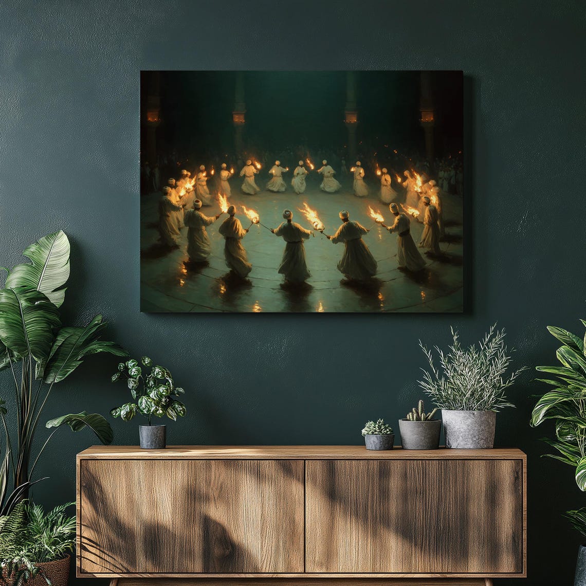 Whirling Dervishes Ceremony Turkey Torch Dance Cultural Poster