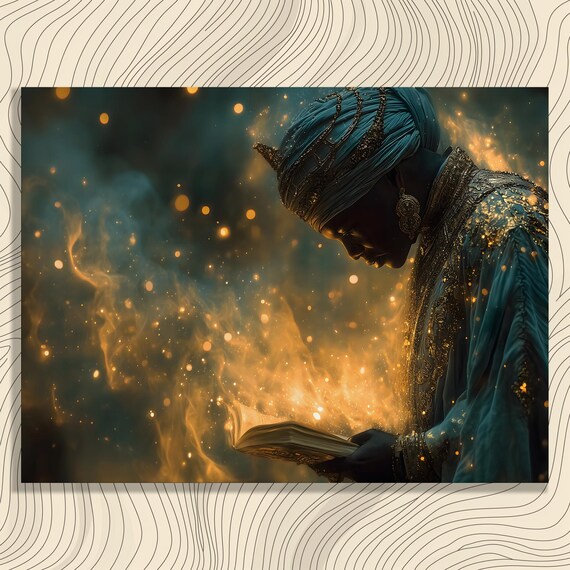 Mystical Magic Canvas Wall Art Surreal Modern Fantasy Painting Enchantment Decor Spiritual Wisdom Knowledge Mystery Print
