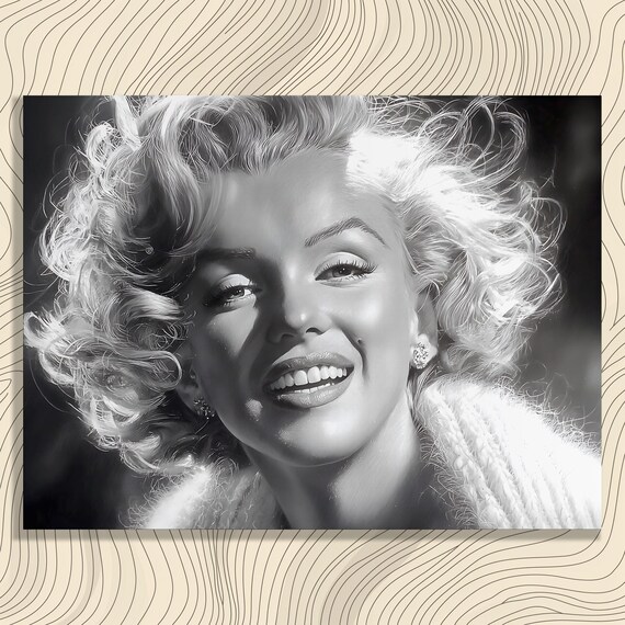 Marilyn Monroe Classic Black and White Smiling Portrait Poster