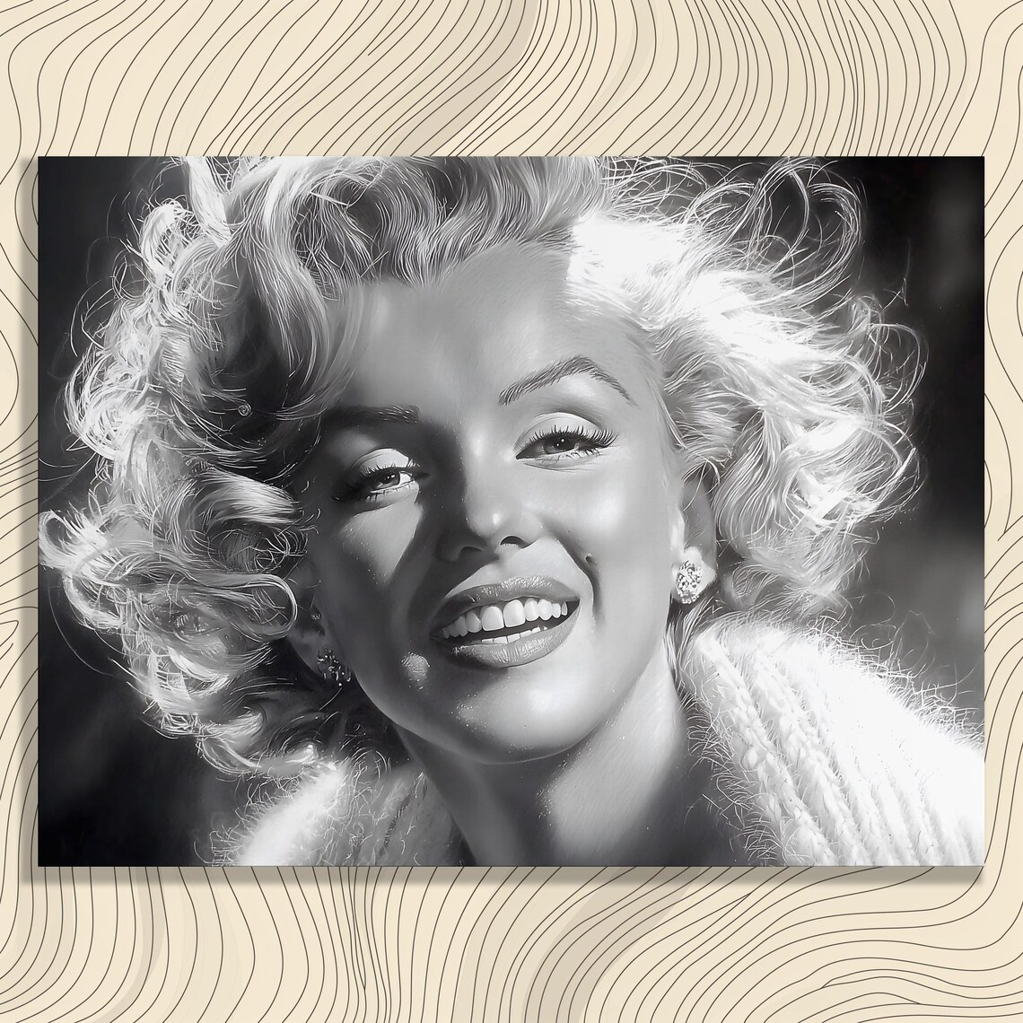 Marilyn Monroe Classic Black and White Smiling Portrait Poster