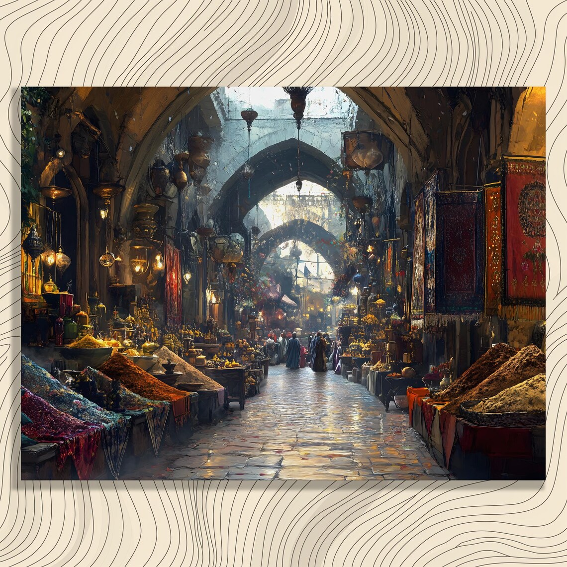 Spice Market Bazaar Arched Hall Colorful Merchant Alley Poster