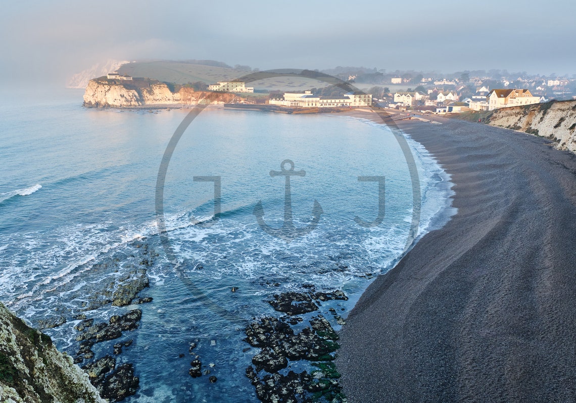 Freshwater Bay Isle Of Wight Chalk Cliffs Seaside Scenic Poster - Image 3