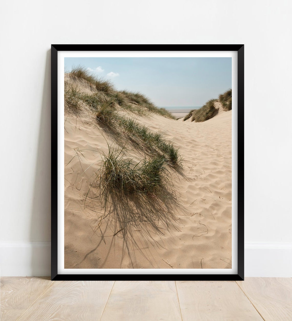Camber Sands Beach Sand Dunes with Grass on a Summer Day Poster